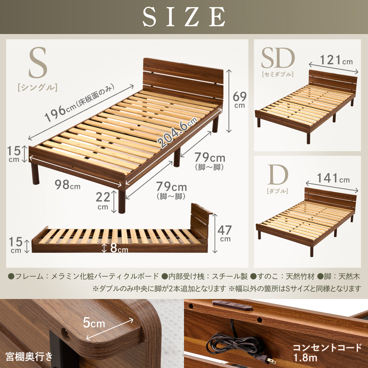 【竹素材で清潔&頑丈】コンフォートバンブーベッド