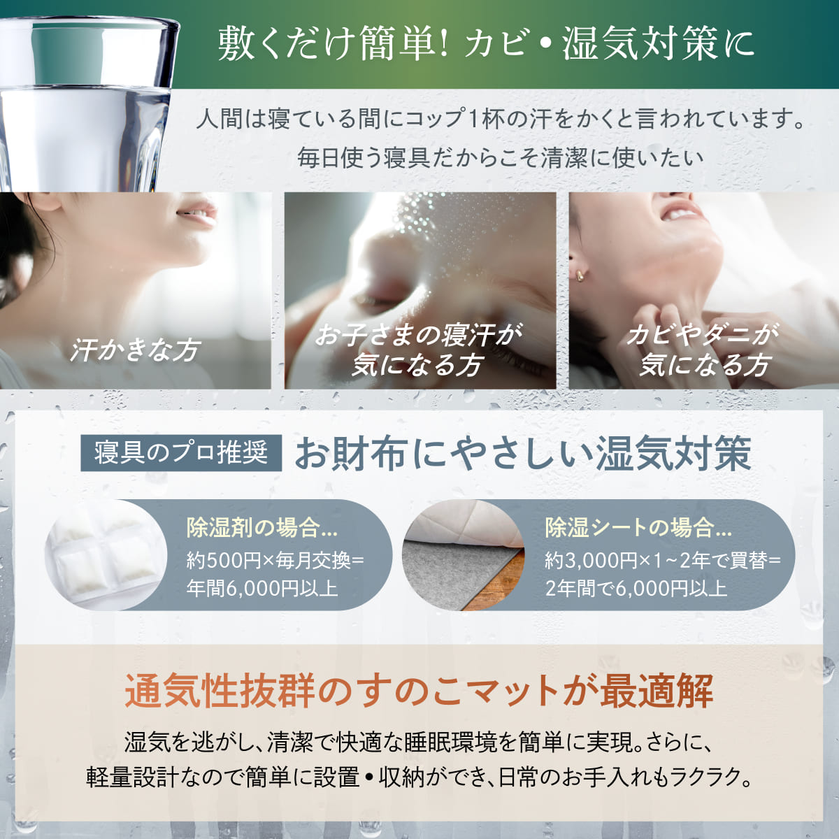 【1枚敷くだけで湿気対策】桐すのこマット
