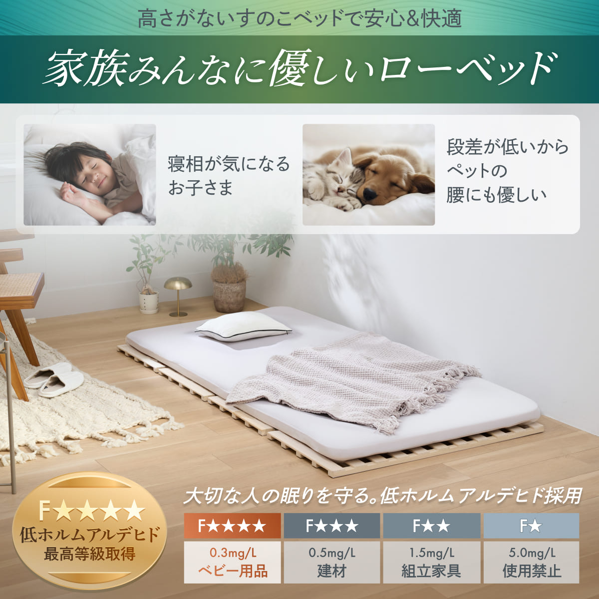【1枚敷くだけで湿気対策】桐すのこマット