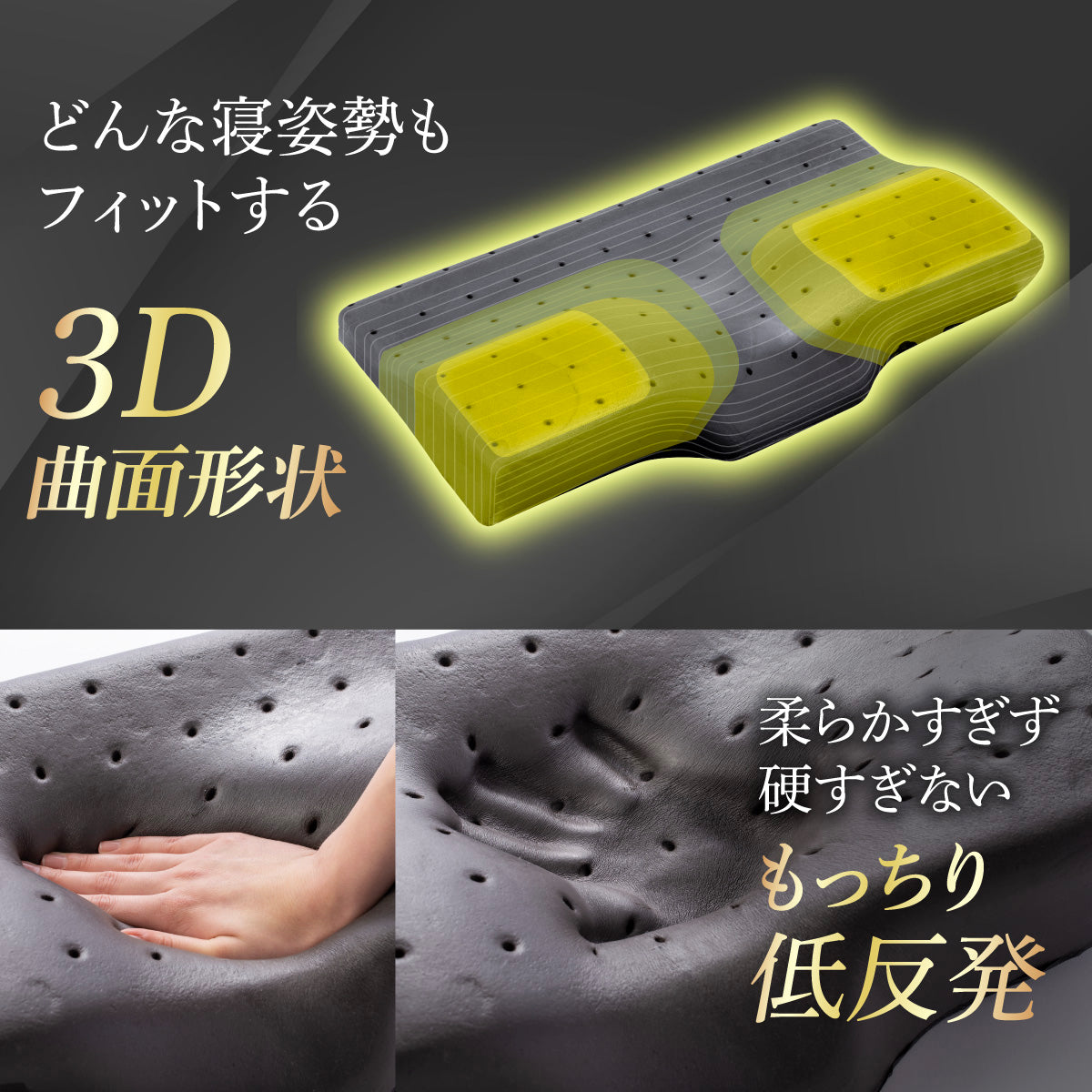【GOKUMINのベストセラーが進化!】プレミアム低反発枕plus+