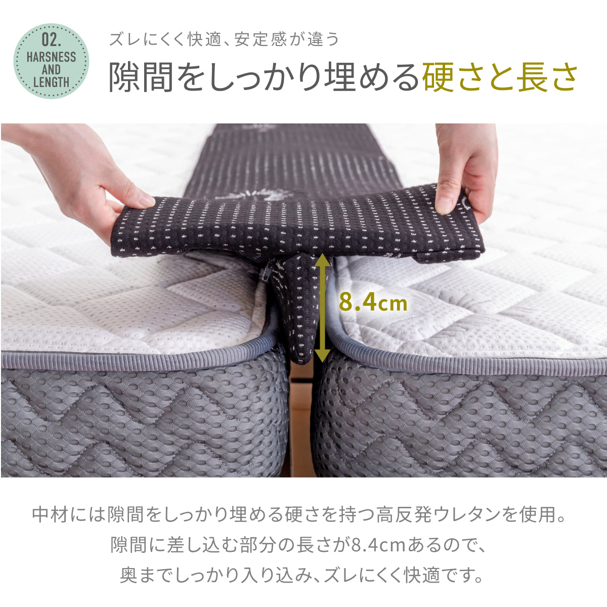 【マットレスをつなげて隙間をなくす】プレミアムスリム隙間パッド