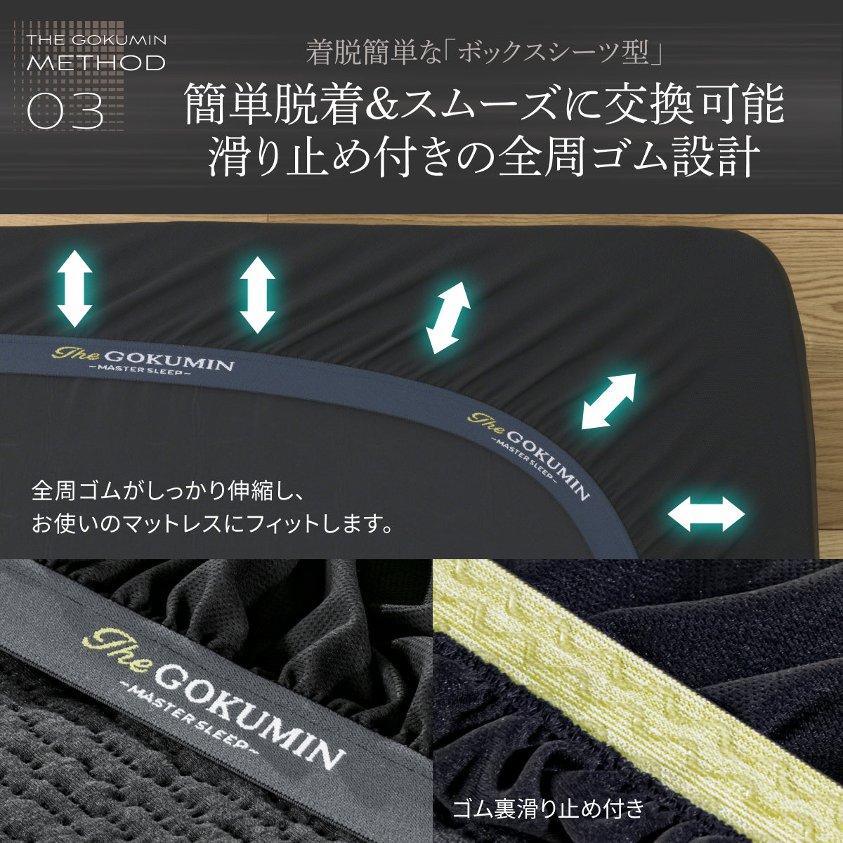 簡単脱着&スムーズに交換可能 滑り止め付きの全周ゴム設計