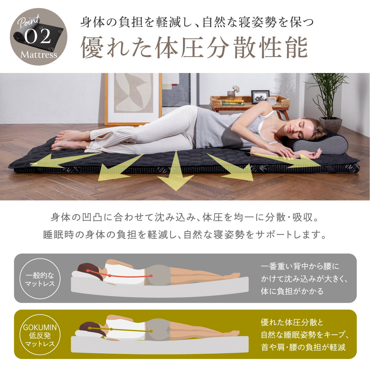 優れた体圧分散性能