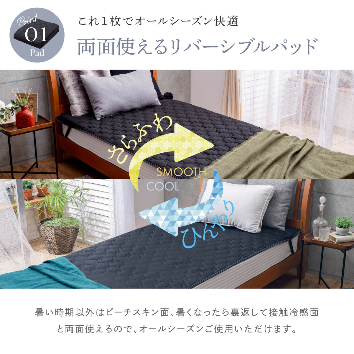 両面使えるリバーシブルパッド