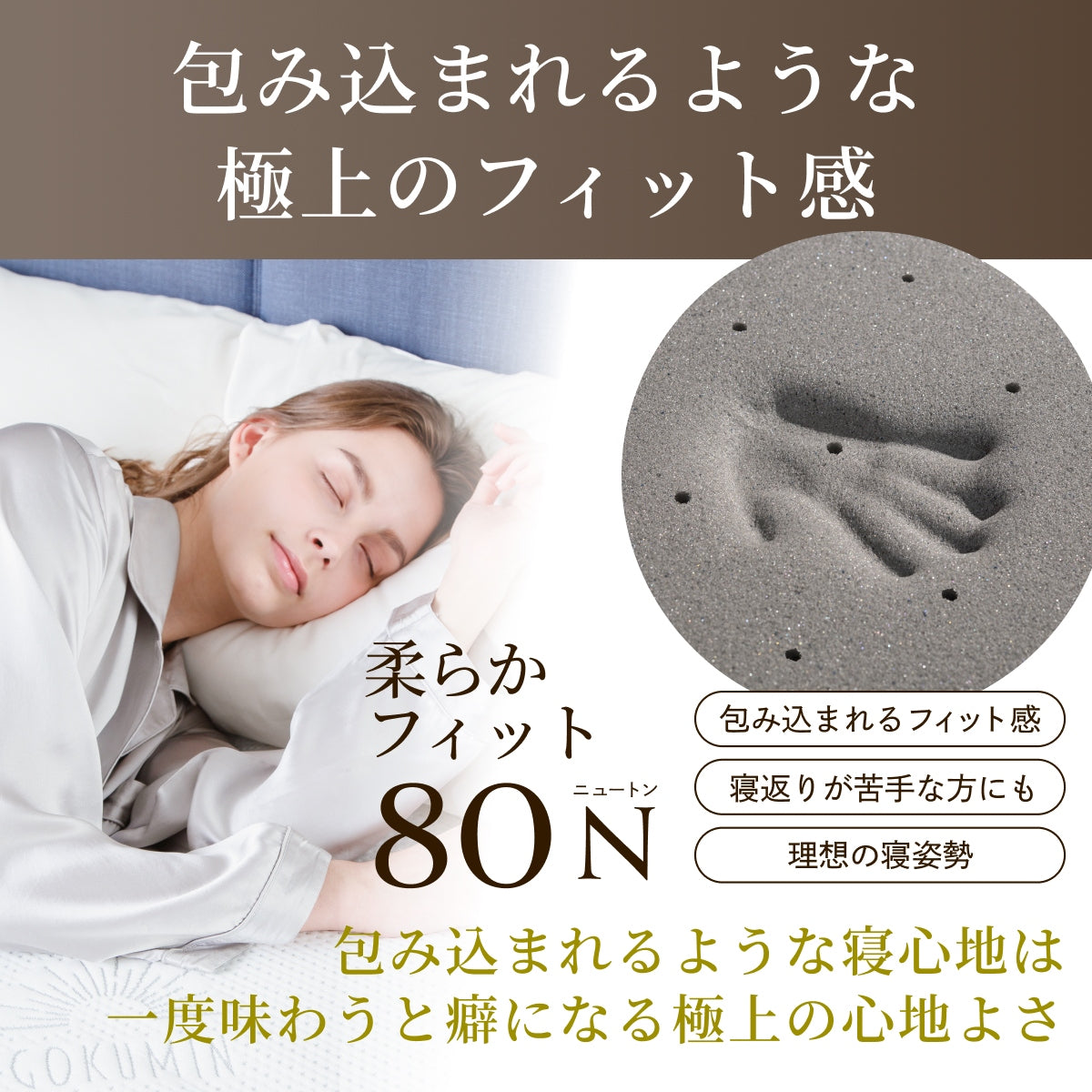 【包み込まれる寝心地 厚さ5cm】プレミアム低反発マットレス