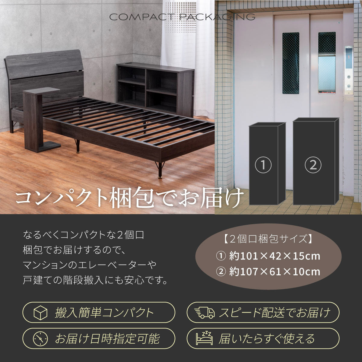 コンパクト梱包でお届け