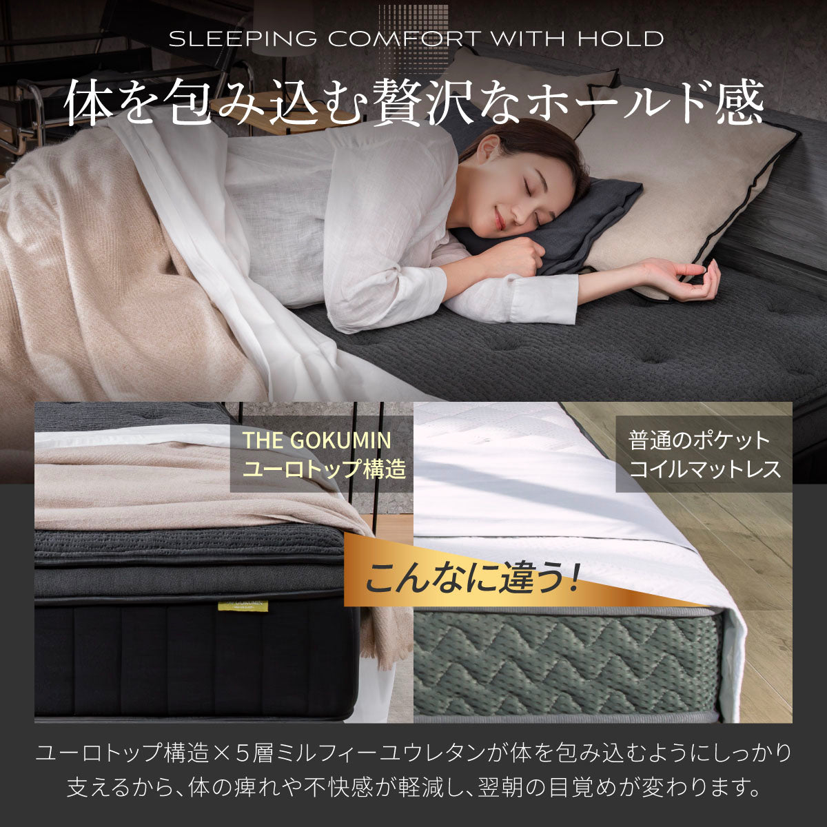 体を包み込む贅沢なホールド感