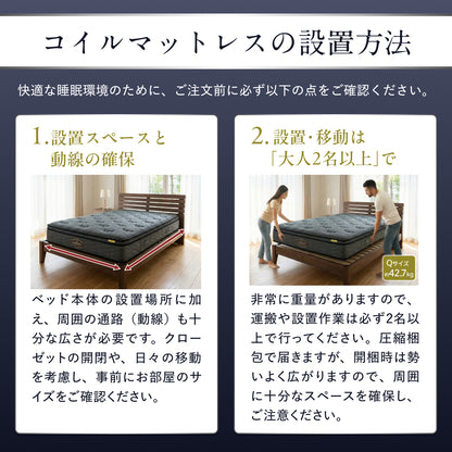 【極厚25cm高密度2層ポケットコイルが実現した贅沢な寝心地】デュアルコイルマットレス