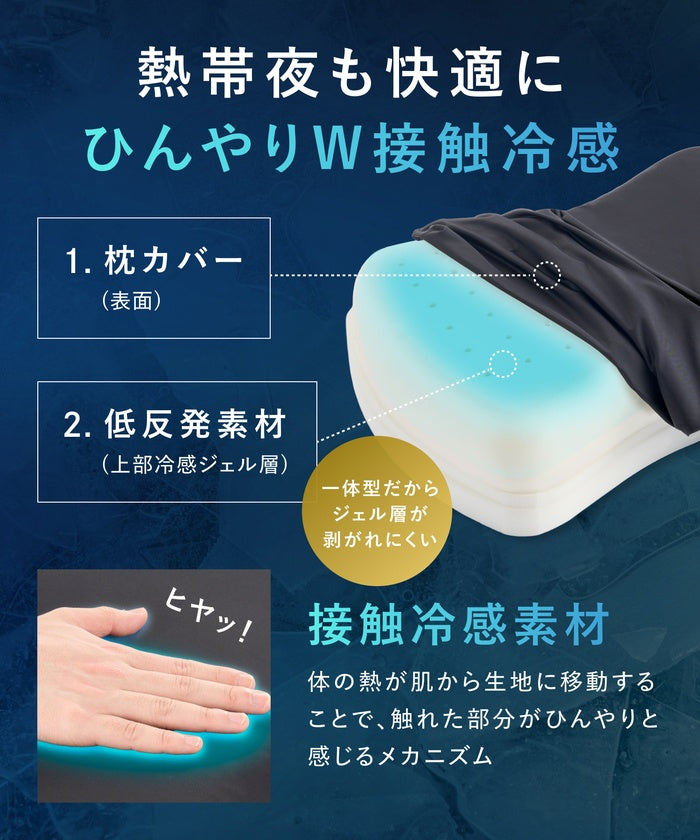 【低反発×冷感ジェルでひんやり快眠】クールフィットピロー