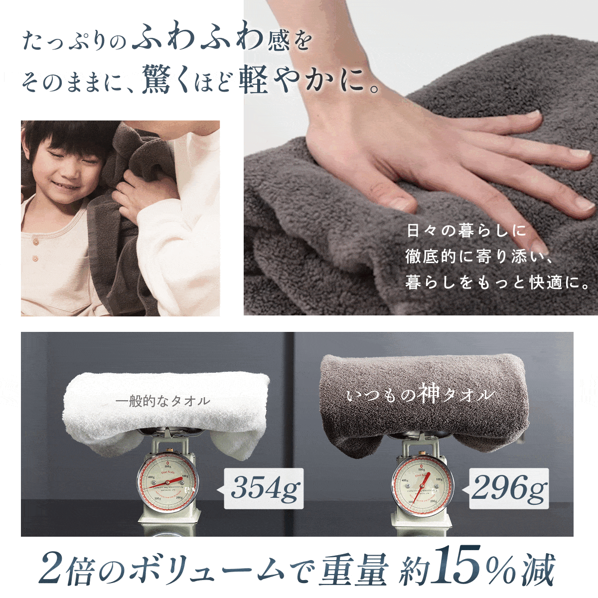 【ふわっと軽く、さっと吸う。タオルの新定番】いつもの神タオル