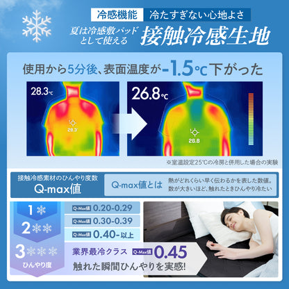 【冷感×除湿のW効果で寝苦しい夜も快適に】除湿リバーシブル敷きパッド・枕パッド