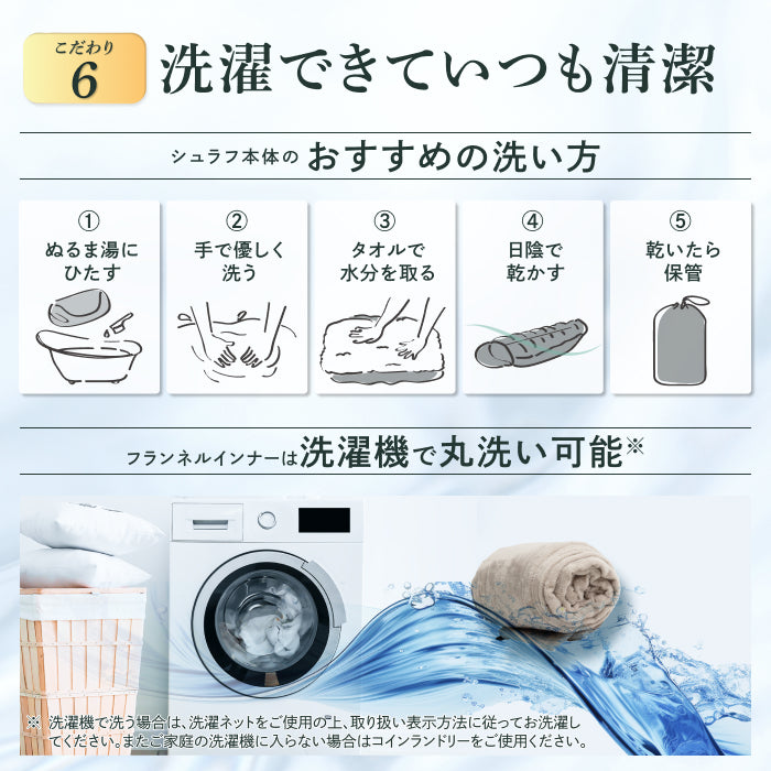 【外でも自宅級の寝心地を実現、1枚で通年快適】GOKUMINプレミアムダウンシュラフ