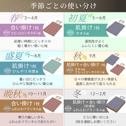 【いつでも快適な寝心地に調整できる】2枚合わせオールシーズンリバーシブル掛け布団