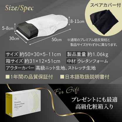 【GOKUMINのベストセラーが進化！】プレミアム低反発枕plus+