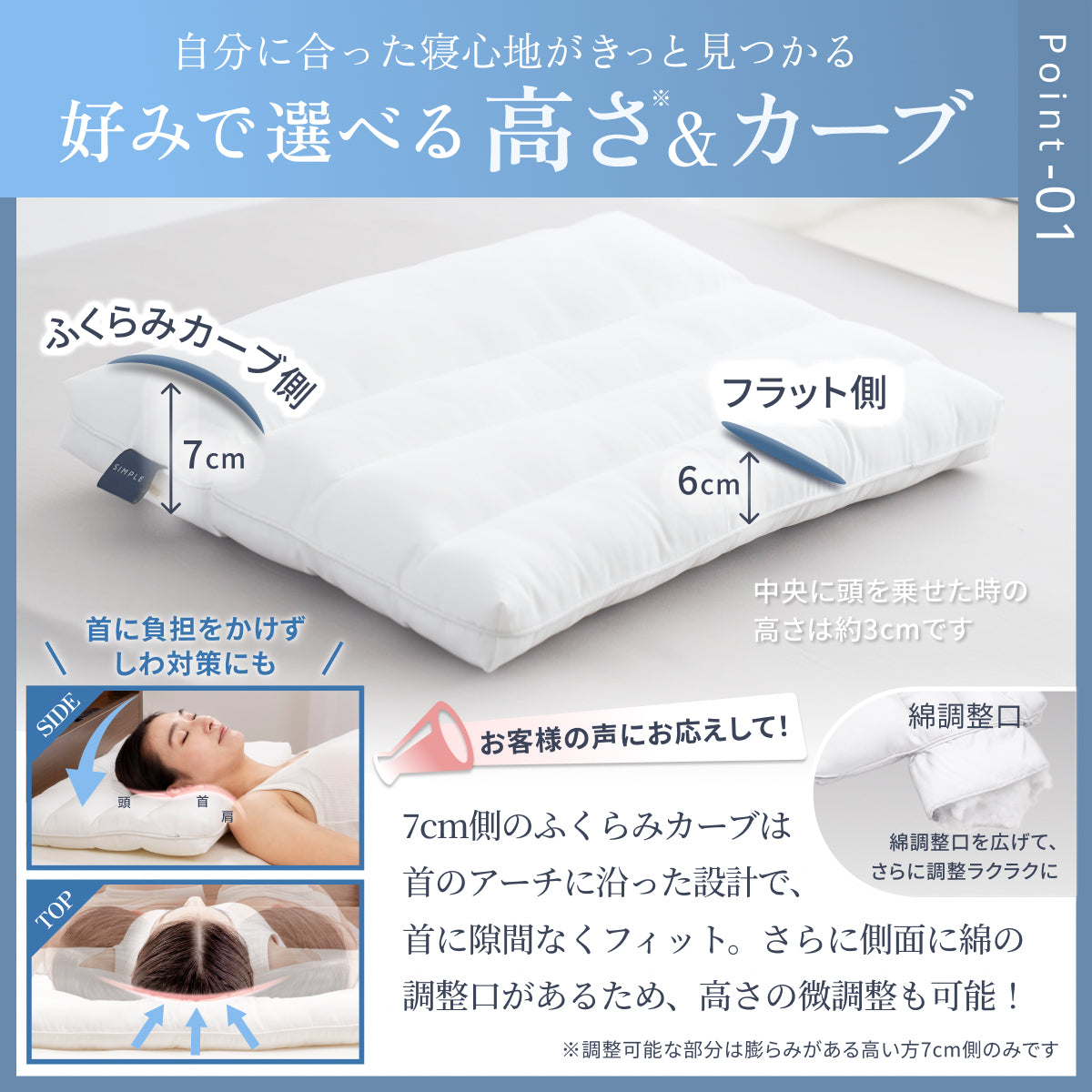 【枕がいらない人のための枕®】天使のわたもこローピローNEO