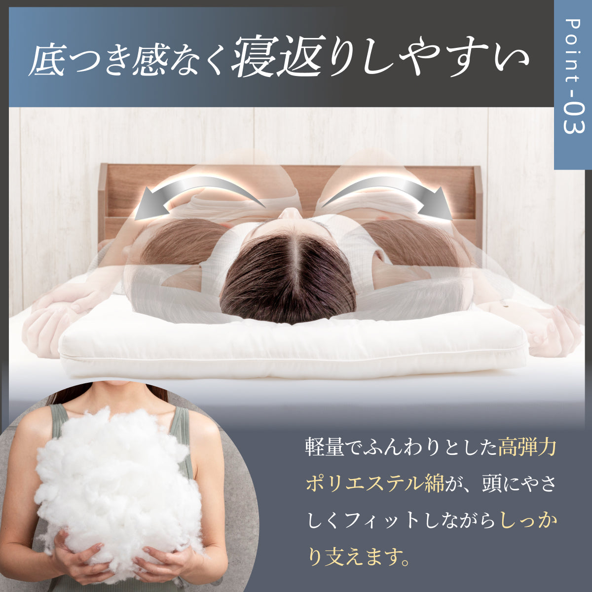 【枕がいらない人のための枕®】天使のわたもこローピローNEO