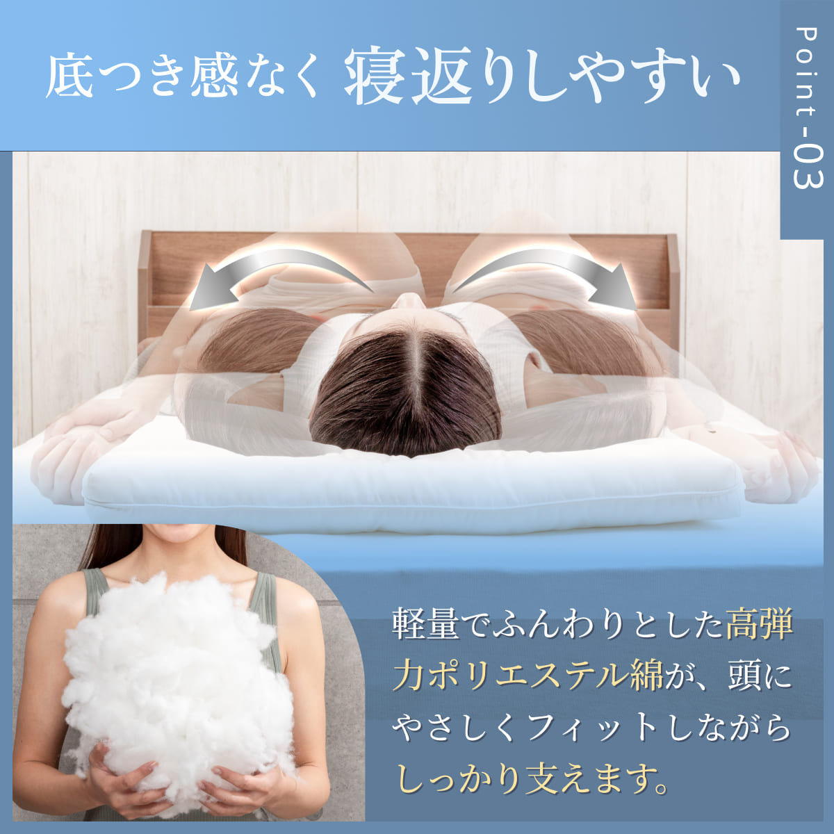 【枕がいらない人のための枕®】天使のわたもこローピローNEO