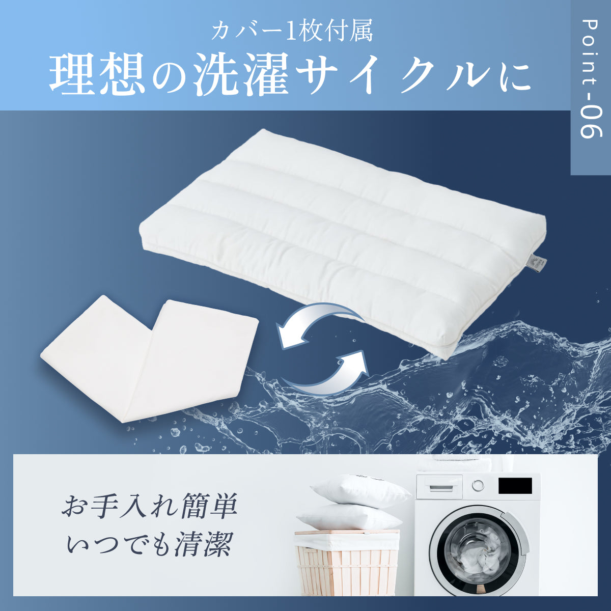 【枕がいらない人のための枕®】天使のわたもこローピローNEO