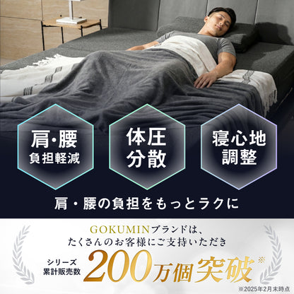 【肩・腰に特殊立体3層構造】3レイヤーゾーニングマットレス(３層×腰部強化)