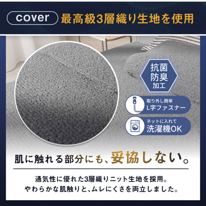 【肩・腰に特殊立体3層構造】3レイヤーゾーニングマットレス(３層×腰部強化)