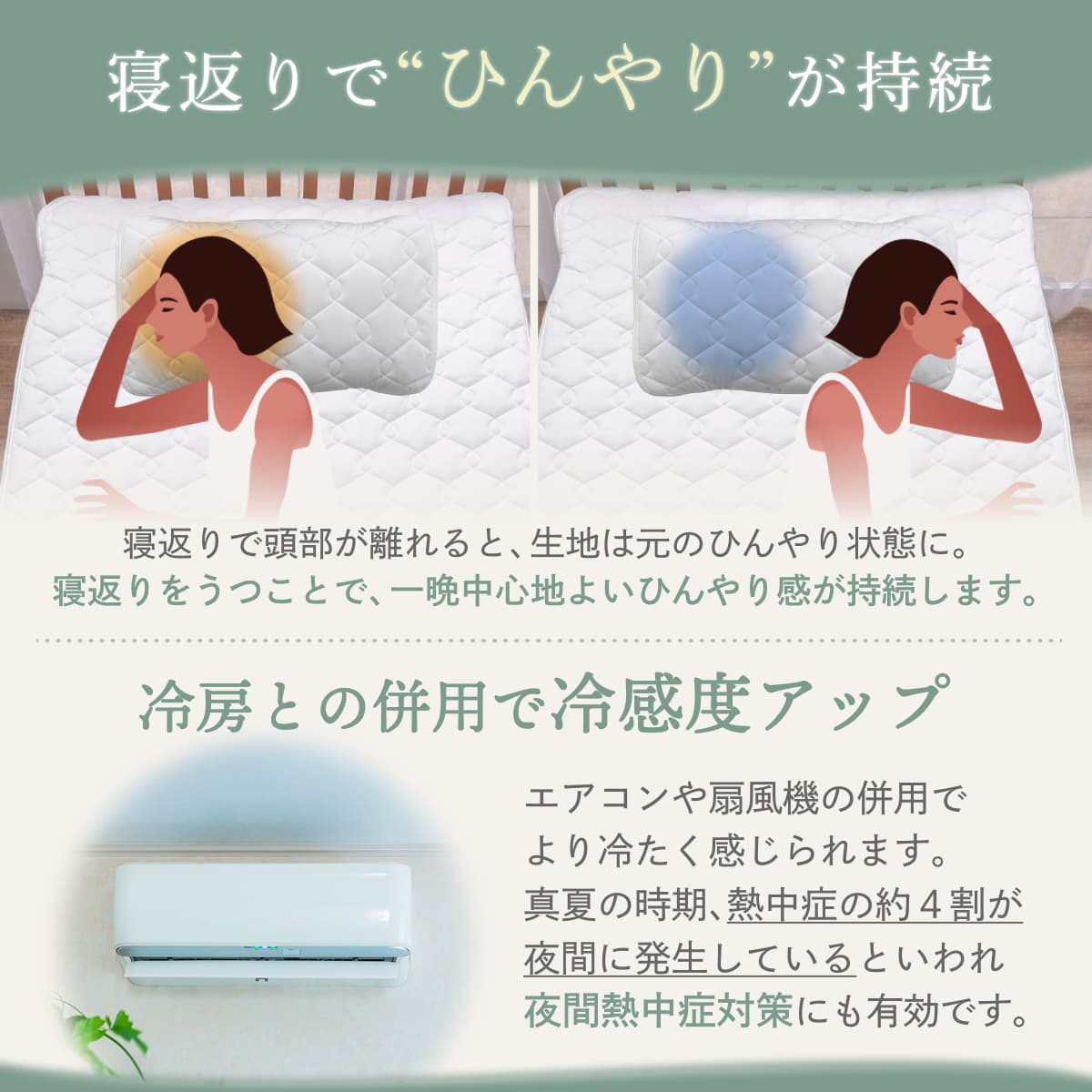 【ゴムバンドで着脱簡単！】オールシーズンリバーシブル枕パッド2枚セット