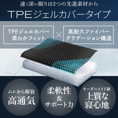 【丸洗い可能＆高通気性でオーダーメイド級寝心地～】AMUファイバーピロー / AMUファイバーピロージェルカバー