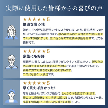 【あなたの体に寄り添い、心地よい眠りをサポート】GOKUMIN SIMPLE 三つ折りマットレス