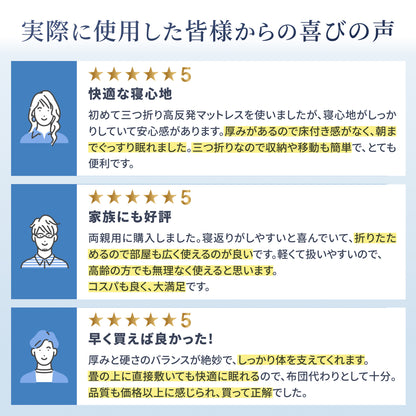 【あなたの体に寄り添い、心地よい眠りをサポート】GOKUMIN SIMPLE 三つ折りマットレス