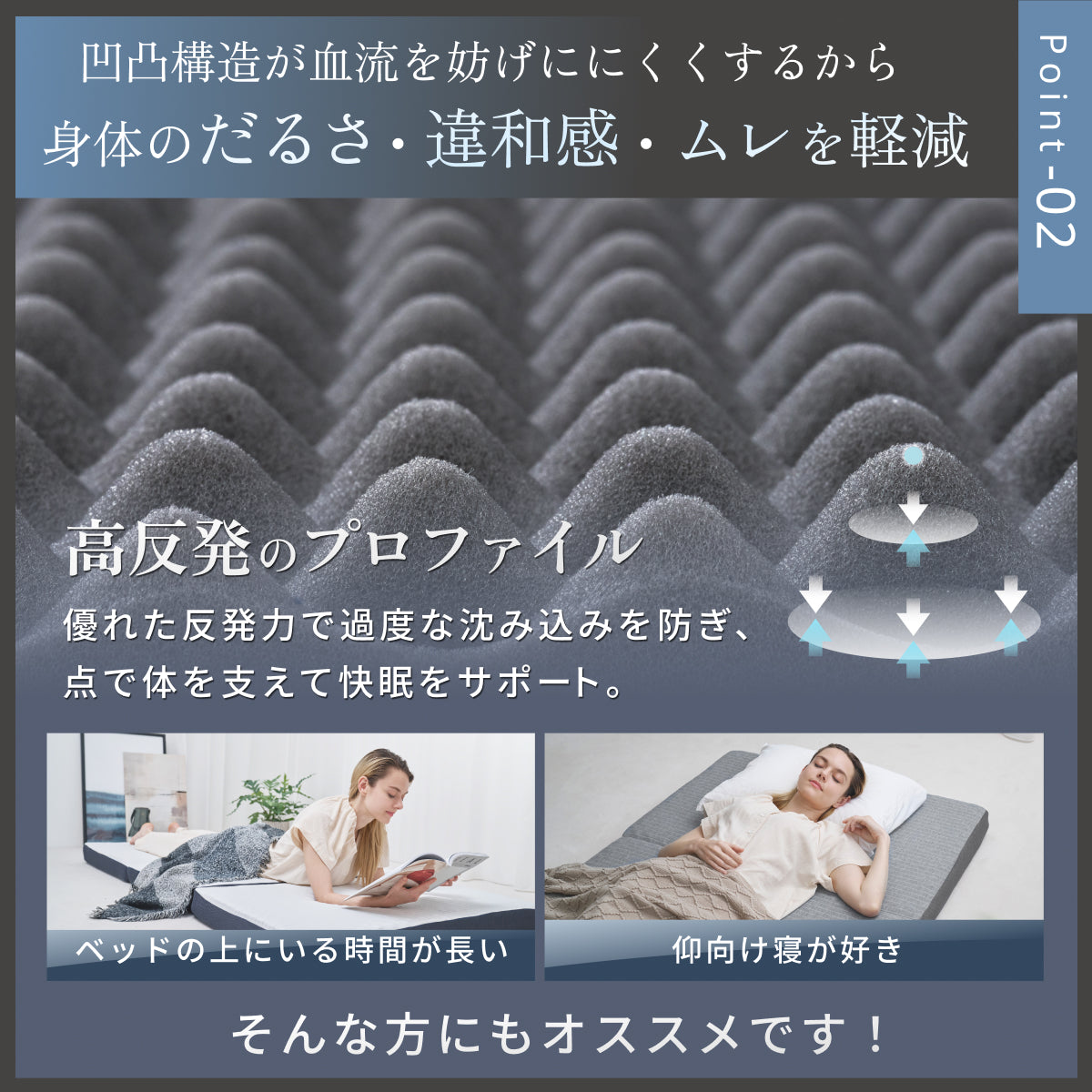 【あなたの体に寄り添い、心地よい眠りをサポート】GOKUMIN SIMPLE 三つ折りマットレス