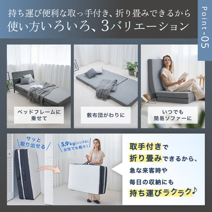 【あなたの体に寄り添い、心地よい眠りをサポート】GOKUMIN SIMPLE 三つ折りマットレス