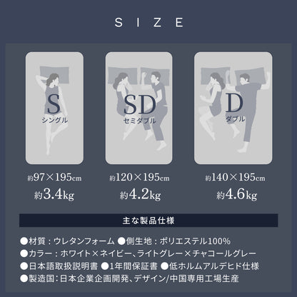 【あなたの体に寄り添い、心地よい眠りをサポート】GOKUMIN SIMPLE ストレートマットレス