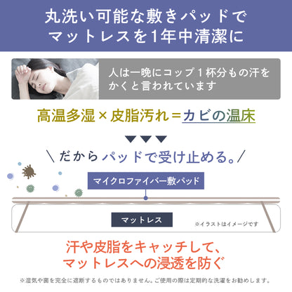 【リバーシブル仕様】Lite マイクロファイバー敷きパッド