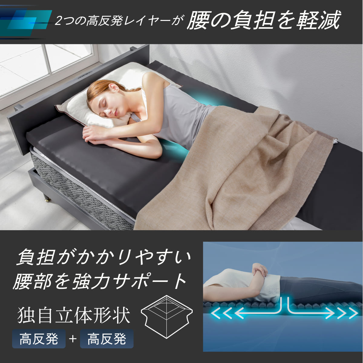 【自宅以外でも上質な睡眠を】AirZERO3Dセルマットレス ポータブルタイプ