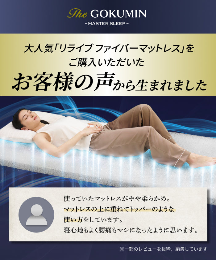【腰を休ませる高反発5cm】リライブファイバーマットレストッパー