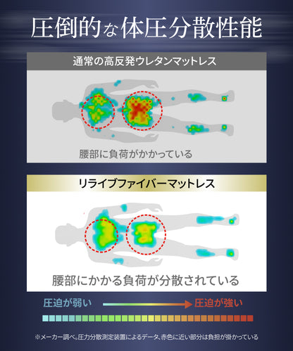 【腰を休ませる高反発5cm】リライブファイバーマットレストッパー