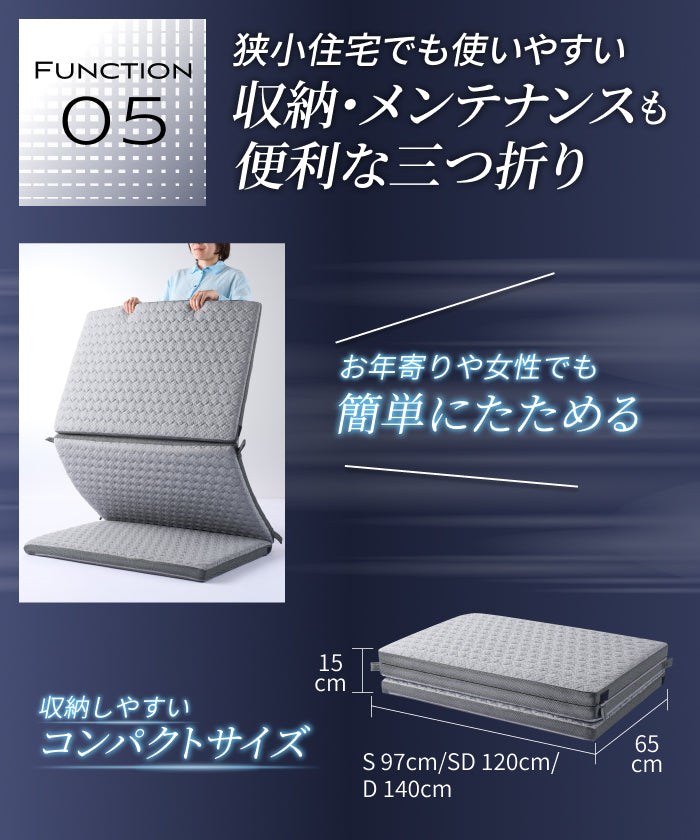 腰を休ませる高反発5cm】リライブファイバーマットレストッパー