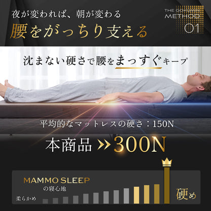 【腰を支える超高反発×高密度】GOKUMIN MAMMOSLEEPマットレス　三つ折り