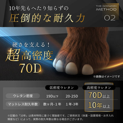 【腰を支える超高反発×高密度】GOKUMIN MAMMOSLEEPマットレス　三つ折り