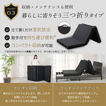 【腰を支える超高反発×高密度】GOKUMIN MAMMOSLEEPマットレス　三つ折り