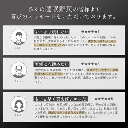 【腰を支える超高反発×超高密度】GOKUMIN MAMMOSLEEPマットレス　ストレート