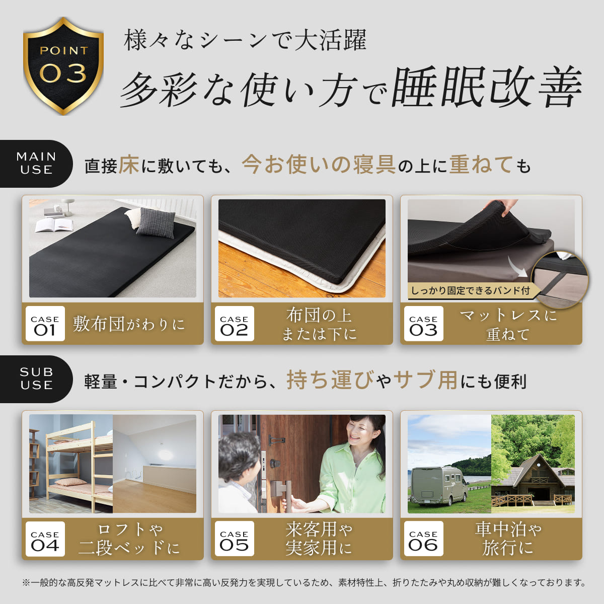 【腰を支える超高反発×超高密度】GOKUMIN MAMMOSLEEPマットレス　ストレート