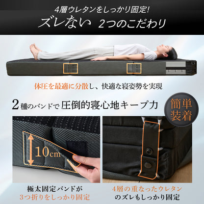 【腰サポート力アップ＋寝返りしてもズレない】アルティメイトマットレスplus＋