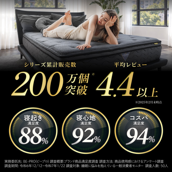 一流ホテル仕様・究極の硬め寝心地】デュアルコイルマットレス