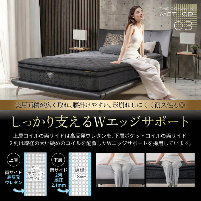 一流ホテル仕様・究極の硬め寝心地】デュアルポケットコイルプレミアム