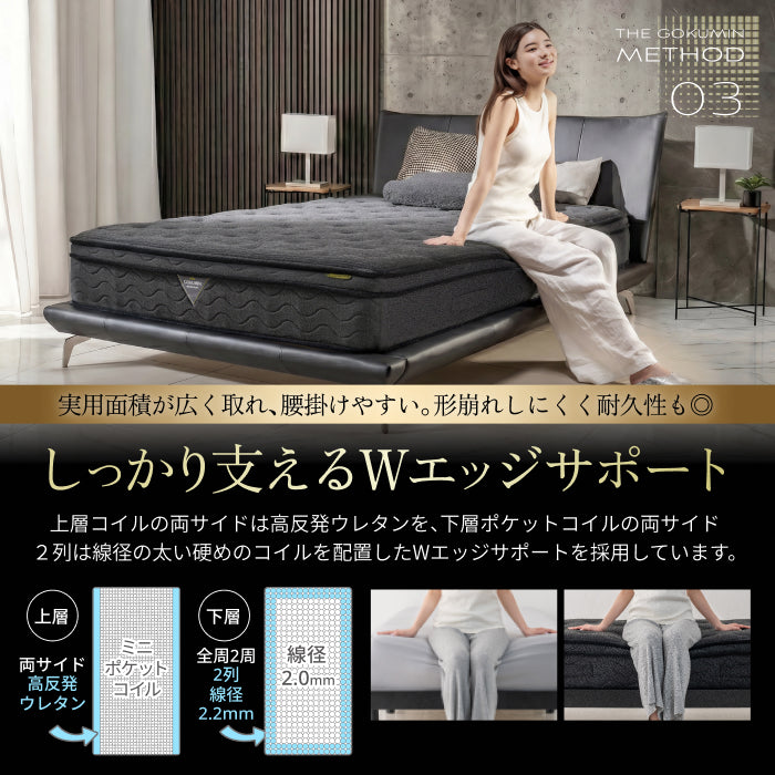 一流ホテル仕様・究極の硬め寝心地】デュアルコイルマットレス