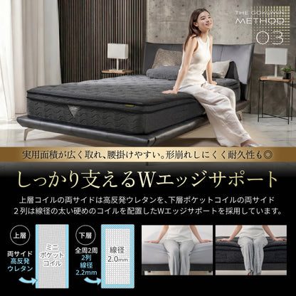 【一流ホテル仕様・究極の硬め寝心地】デュアルコイルマットレス プレミアムハード