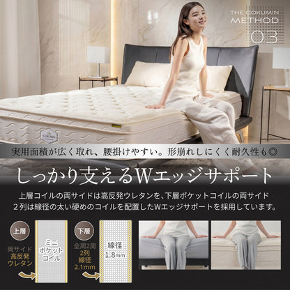 【極厚25cm高密度2層ポケットコイルが実現した贅沢な寝心地】デュアルコイルマットレス