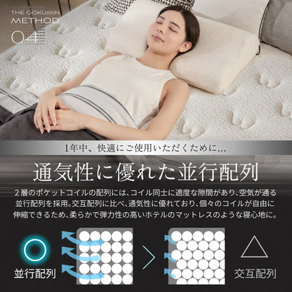 【極厚25cm高密度2層ポケットコイルが実現した贅沢な寝心地】デュアルコイルマットレス