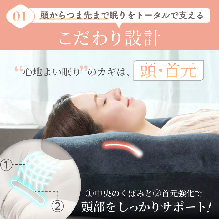 【切り離して繋げて、好みの使い方ができる新発想】すっぽり包まれ枕カスタムフィット