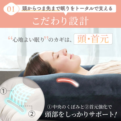 【切り離して繋げて、好みの使い方ができる新発想】すっぽり包まれ枕カスタムフィット